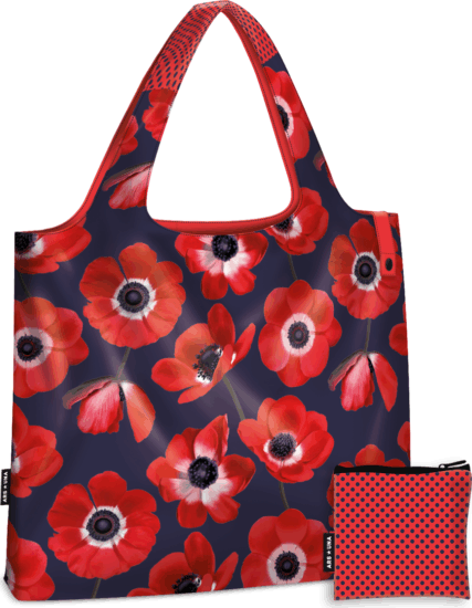 Ars Una Anemones Dark Összehajtogatható Bevásárlótáska 22L - Piros virágos mintás Ars Una Anemones Dark Összehajtogatható Bevásárlótáska 22L - Piros virágos mintás