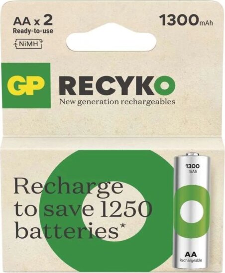 GP B25232 ReCyko Újratölthető NiMH ceruzaelem AA microUSB 1300mAh 1.2V (2db/csomag)
