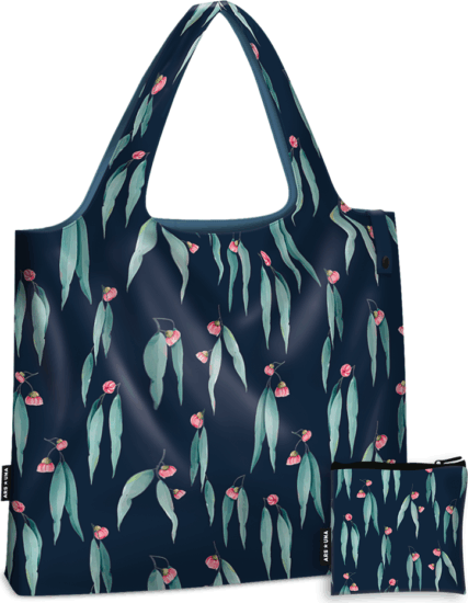 Ars Una Eucalyptus Összehajtogatható Bevásárlótáska 22L - Kék virág mintás