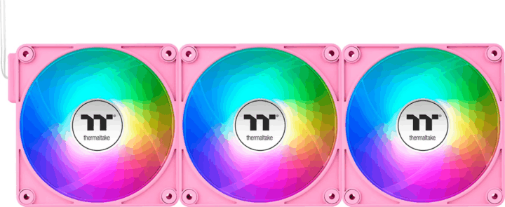 Thermaltake CT140 PWM 140x140x25mm EX ARGB Sync PC Rendszerhűtő ventilátor 3db - Rózsaszín