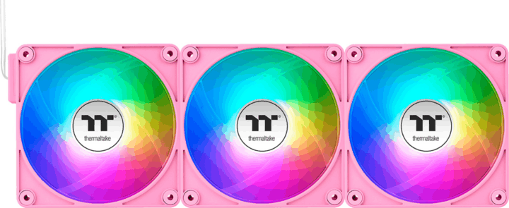 Thermaltake CT120 PWM 120x120x25mm EX ARGB Sync PC Rendszerhűtő ventilátor 3db - Rózsaszín