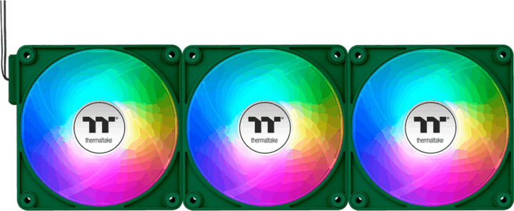 Thermaltake CT120 PWM 120x120x25mm EX ARGB Sync PC Rendszerhűtő ventilátor 3db - Zöld
