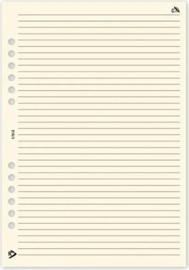 Realsystem Gyűrűs naptár 1/512 vonalas Betétlap (30 lap) - Krémszínű