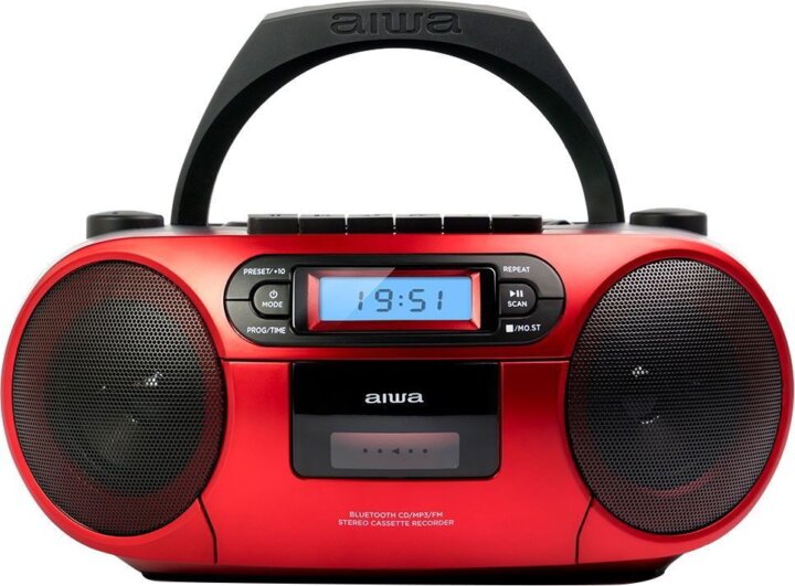 Aiwa BBTC-550RD Boombox Hordozható rádiós CD lejátszó - Piros