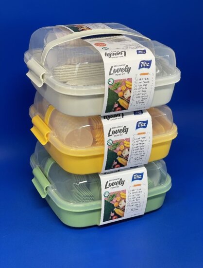 Titiz Iris Lovely Műanyag Ételtároló Piknik készlet 6 személyes