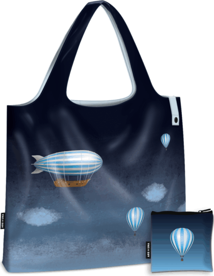 Ars Una Sky Összehajtogatható Bevásárlótáska 22L - Kék mintás