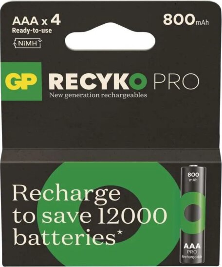 GP HR03 ReCyko Újratölthető NiMH ceruzaelem AAA microUSB 800mAh 1.2V (4db/csomag)