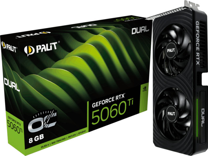 Palit GeForce RTX 5060 TI 8GB GDDR7 Dual OC Videókártya