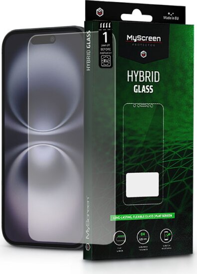 MyScreen Hybrid Glass Green Apple iPhone 16 Kijelzővédő üvegfólia