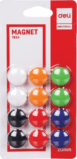 Deli táblamágnes 20mm - Vegyes színek (12db/csomag)