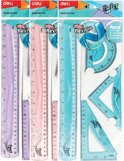 Deli Twist Me hajlékony vonalzókészlet 30cm - Vegyes színek (4db/csomag)