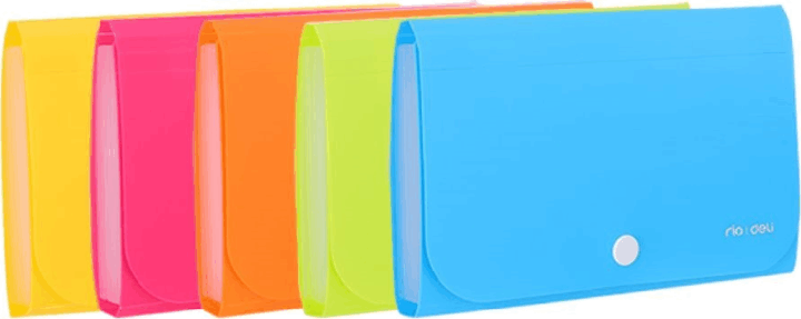 Deli Rio A6 13 rekeszes PP harmonika mappa - Vegyes színek