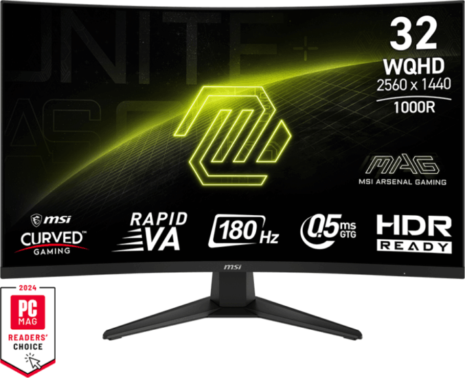 MSI 31,5" MAG 325CQF 16:9 WQHD Rapid VA Ívelt Gaming Monitor - Fekete