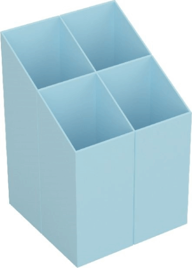 ICO Műanyag 4 rekeszes asztali írószertartó - Pasztell kék