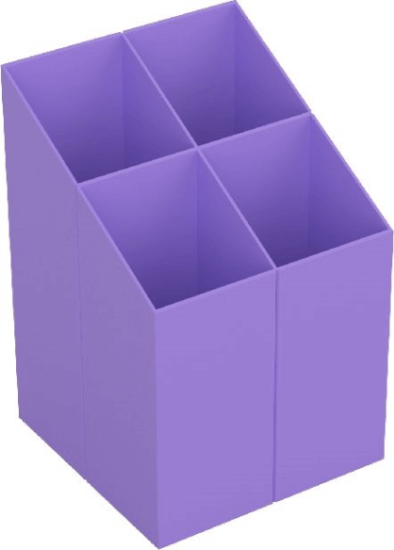 ICO Műanyag 4 rekeszes asztali írószertartó - Pasztell lila