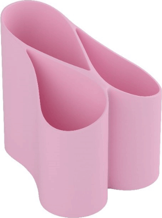 ICO Lux Műanyag 3 rekeszes írószertartó - Pasztell rózsaszín