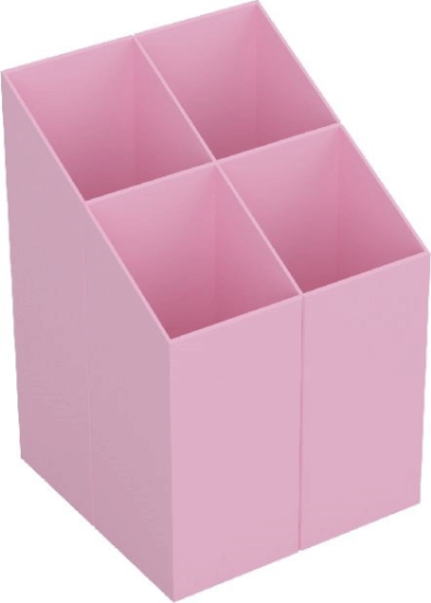ICO Műanyag 4 rekeszes asztali írószertartó - Pasztell rózsaszín