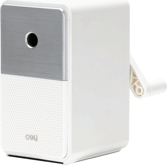 Deli Retro Egylyukú asztali hegyezőgép - Fehér