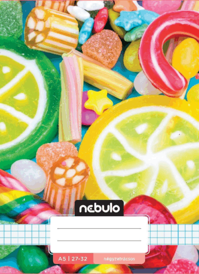 Nebulo 32 lapos A5 négyzetrácsos füzet - Többajta