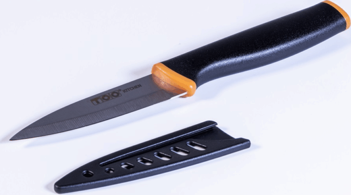 TOO KT-168 Paris Rozsdamentes acél hámozó kés - Fekete/Narancs TOO KT-168 Paris Rozsdamentes acél hámozó kés - Fekete/Narancs