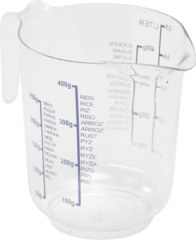 Flair 60709 Konyhai műanyag mérőkancsó 0,5L - Átlátszó