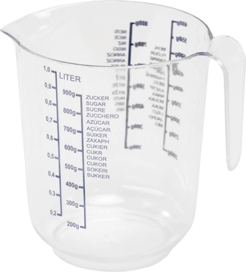 FLAIR 60708 Konyhai műanyag mérőkancsó 1L - Átlátszó