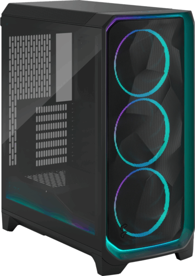 Fractal Design Meshify 3 Ambience Pro RGB Midi Torony Számítógépház + 3db 140mm ARGB ventilátor - Fekete