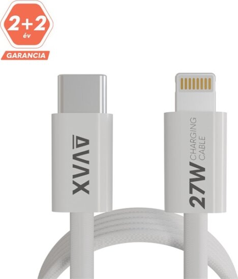 AVAX CB611W USB-C apa - Lightning apa Adat- és töltőkábel 1m - Fehér