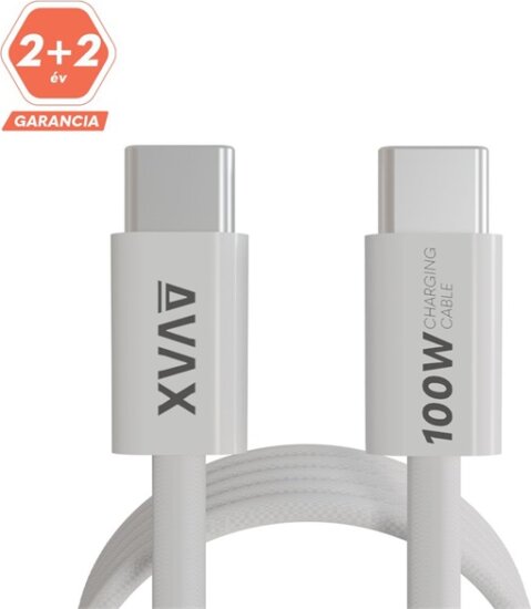 AVAX CB610W USB-C apa - Lightning apa Adat- és töltőkábel 1m - Fehér