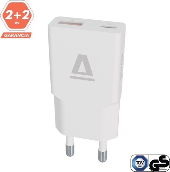 AVAX CH641W USB-A / USB-C hálózati töltő Hálózati Gyorstöltő Adapter 30W - Fehér