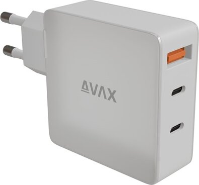 AVAX CH921W USB-A / 2xUSB-C hálózati töltő Hálózati Gyorstöltő Adapter 140W - Fehér