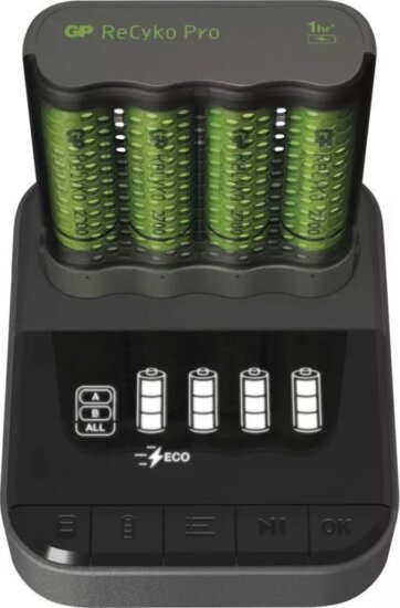 GP Pro P461 4x AA NiMH Akkumulátor töltő dokkoló + 4db elem (2700mAh)