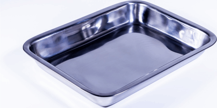 TOO KT-443 Téglalap alakú Rozsdamentes acél Sütőtálca 35x27x4,8 cm - Ezüst