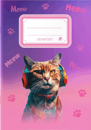 ICO Süni Cats 34 lapos A5 leckefüzet - Mintás