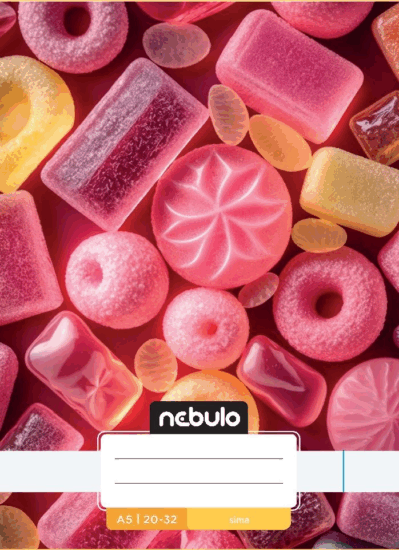 Nebulo Cuki minták A5 32 lapos tűzött sima füzet - Mintás