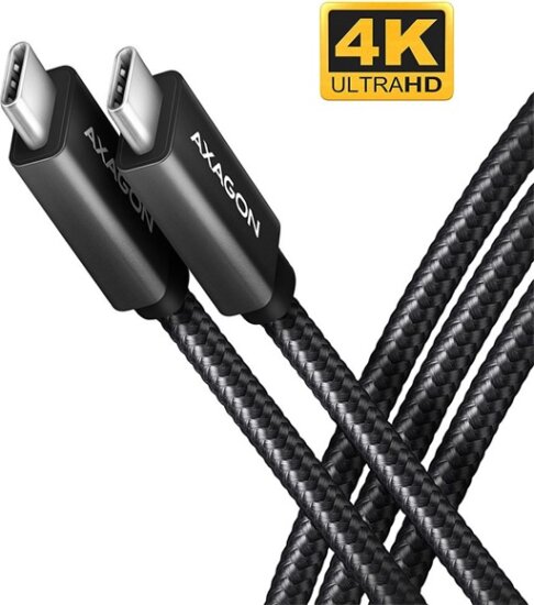 Axagon BUCM32-CM05AB USB-C apa - USB-C apa Adat- és töltőkábel 100W 0.5m - Fekete
