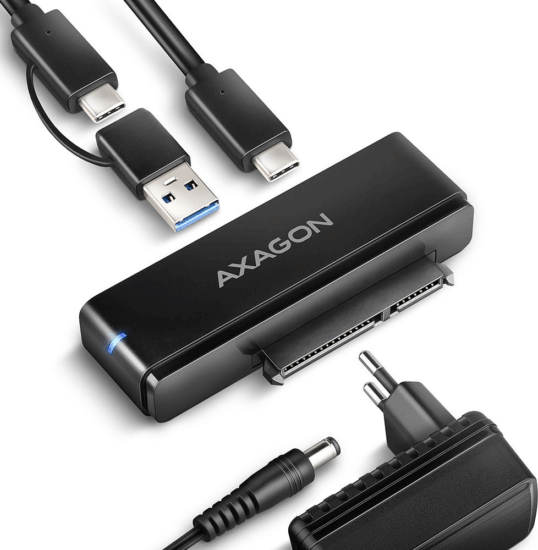 Axagon ADSA-FPX USB-C SSD/HDD adapter - Fekete