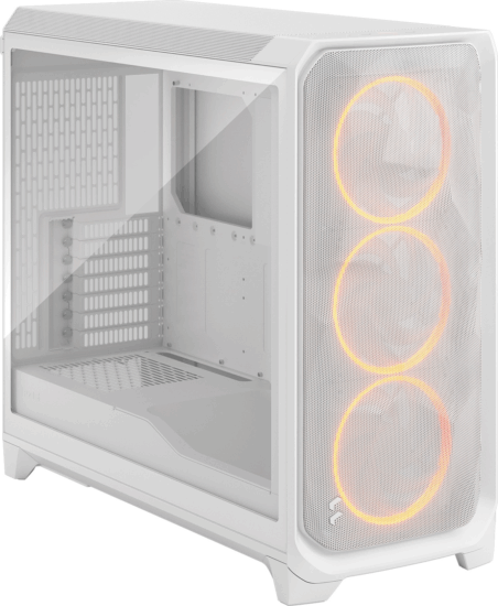 Fractal Design Meshify 3 XL RGB Full Tower Számítógépház + 3db 120mm RGB ventilátor - Fehér