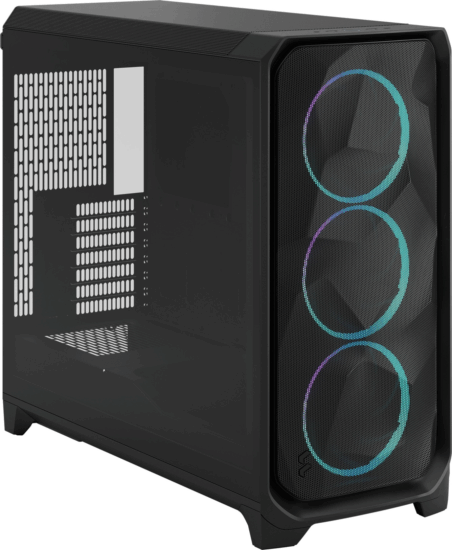 Fractal Design Meshify 3 XL RGB Full Tower Számítógépház + 3db 140mm RGB ventilátor - Fekete