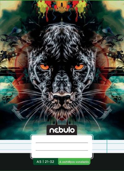 Nebulo Vagány minták II. 32 lapos A5 4. osztályos vonalas füzet - Mintás