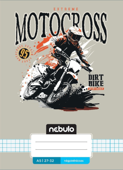 Nebulo Vagány minták 32 lapos A5 kockás füzet - Mintás