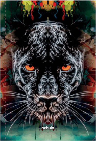 Nebulo A4 karonn gumismappa - Fekete párduc mintás