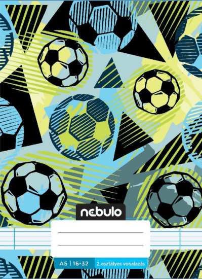 Nebulo Vagány minták 32 lapos A5 2. osztályos vonalas füzet - Többféle
