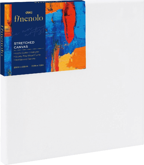Deli Finenolo feszített festővászon 20 x 20 cm - Fehér