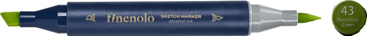 Deli Finenolo 43 1-7 mm kétvégű permanent ART marker - Mély Oliva zöld
