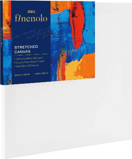 Deli Finenolo feszített festővászon 30 x 40 cm - Fehér
