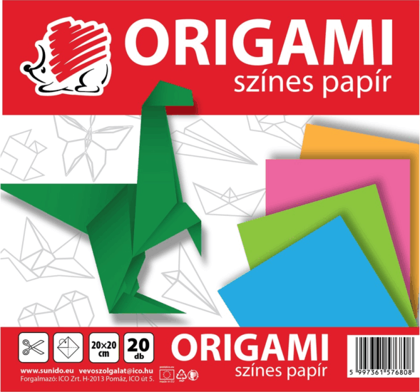ICO Süni 20 x 20 cm Origami lapok - Vegyes színek (20 lap / csomag)
