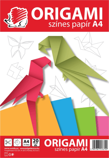 ICO Süni A4 Origami lapok - Vegyes színek (20 lap / csomag)