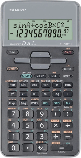 Sharp EL531TGGY Elem / Napelem 10 digit Asztali Számológép - Szürke