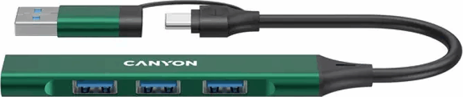 Canyon DS-02 USB-A/USB-C 4-port HUB - Zöld